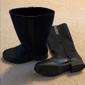 Girls knee high black boots